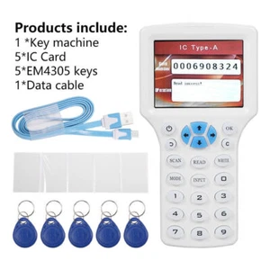 10 Frequency NFC Smart Card Reader Writer RFID Copier Duplicator 125KHz 13.56MHz - Bild 1 von 10