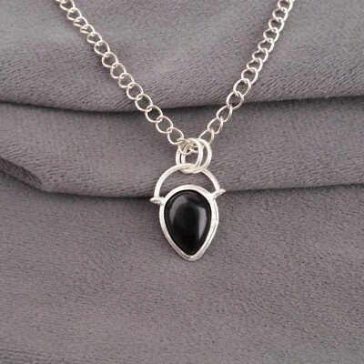 Colgante de joyería de plata de ley 925 hecho a mano con piedras preciosas de turmalina negra regalo para Foto 1 de 3