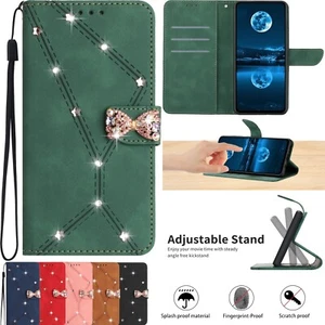 Bling Glitter Flip Leather Wallet Case For iPhone 16 15 14 Plus 13 12 11 Pro Max - Picture 1 of 16