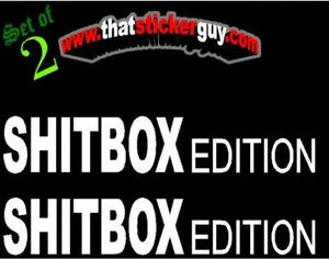 2 SHITBOX EDITION Decals fits Jeep cherokee wrangler diesel dodge xj chevy ram - Picture 1 of 11