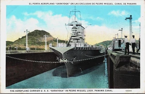 Canal de Panamá El Portaaviones USS Saratoga En Pedro Miguel Lock C180 - Imagen 1 de 2