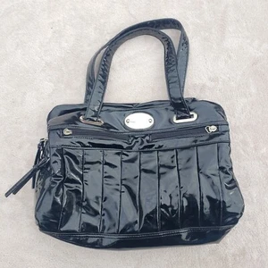 EWM Isle Handbag Patent Leather 3 Compartments with Tassels Black Good Condition - Picture 1 of 10