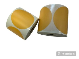 3" Round Yellow Beige Color coded Inventory Dots Roll of 500 Labels Stickers - Picture 1 of 6