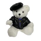 Peluche vintage 1995 Hard Rock Cafe Hotel Vegas The Joint 15 pouces motard ours blanc