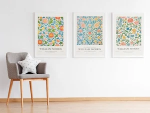 William Morris Set of 3 Vintage Floral Pattern Cotton Prints Exhibition Posters - Picture 1 of 5