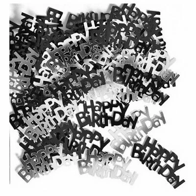 4X Black Happy Birthday Party Glitz Table Confetti Party Sprinkle Decoration 14g - Image 1 of 4
