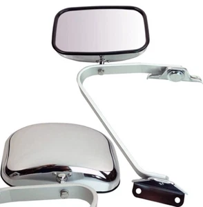 Driver Side View Outside Manual Folding Mirror for 1980-1996 Ford Trucks Chrome - Picture 1 of 7