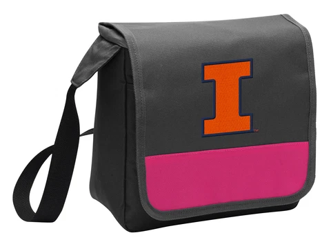 University of Illinois Lunch Bag Cooler Ladies ILLINI Lunchbox MESSENGER STYLE! Cover
