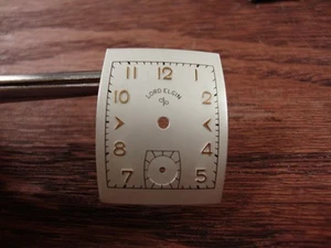 NOS VINTAGE ELGIN TONNEAU SHAPE DIAL-ORIGINAL-HARD TO FIND-FREE SHIP-NICE!!!!!!! - Picture 1 of 3