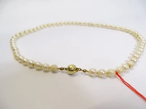 Collar de perlas mujer blanco + Incluye cierre oro 14k - Vintage - L. 460 mm - Imagen 1 de 4
