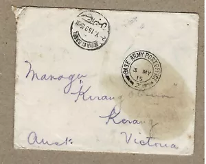 1915 WWI Military EQYPT Mina El Basal British Base Army Post Stampless Cover - Picture 1 of 2