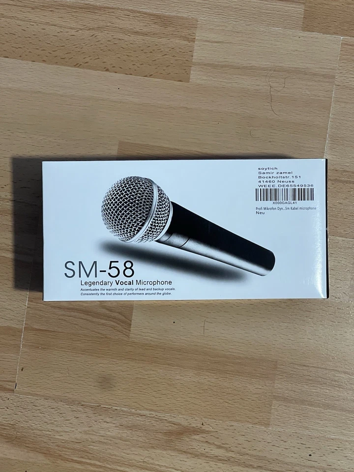 SM58 Dynamisches Gesangsmikrofon, Kabelgebunden, mit Schalter - Bild 1 von 3