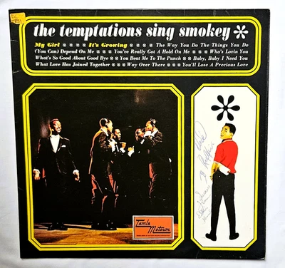 THE TEMPTATIONS SING SMOKEY *SIGNED BY DAVID RUFFIN/EDDIE KENDRICKS* UK LP 1980 - Image 1 of 4