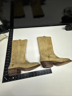 ZAPATOS VINTAGE UNISEX CONJUNTO BOTAS FRYE 6 1/2M 191136 VAQUERO TOSTADO BORDADO OCCIDENTAL Foto 1 de 4