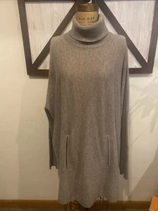 Garnet Hill Tunika aus Woll-Kaschmir-Mischung mit Kängurutaschen schwarz Gr. M Cape - Bild 1 von 8