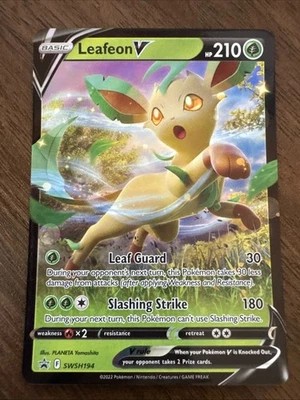 Pokemon Leafeon V SWSH194 SWSH: Sword & Shield Promo Card Holo - Image 1 of 2