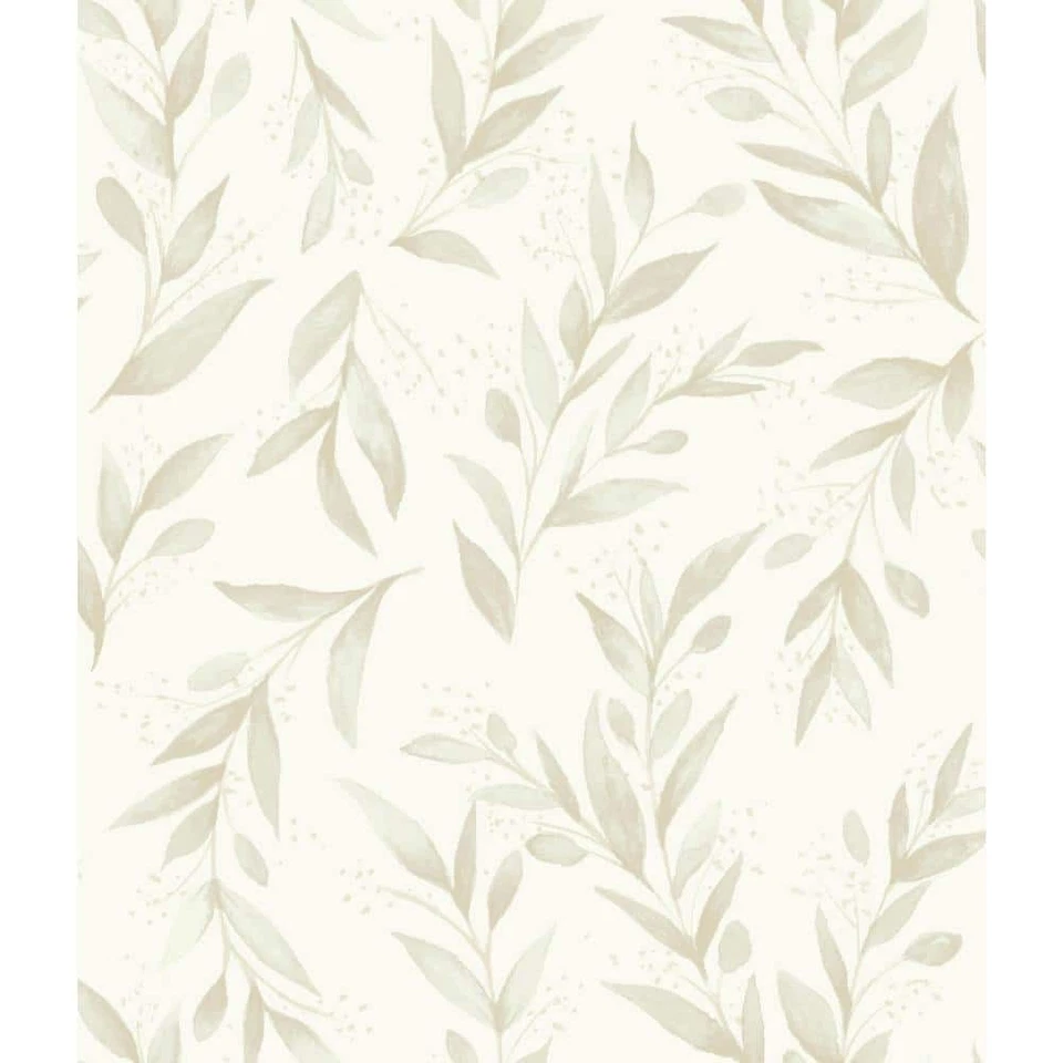 Magnolia Home Wallpaper Roll 56-Sq-Ft Olive Branch Pre-pasted Paper in Beige - Image 1 of 3