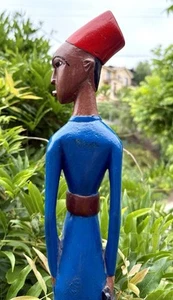 AFRICAN Statue Colonial COLON Figure West Africa XL 24" EUC Baoule Hand-carved - Picture 1 of 20