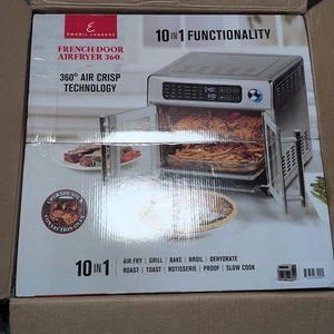 Emeril Lagasse Stainless Steel 10 in 1 French Door AirFryer 360 26 Quart XL - Picture 1 of 8