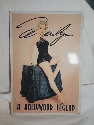 Marilyn Monroe Vtg 1996 Distressed Hollywood Legend Tin Collector Metal Sign  - Image 1 of 2