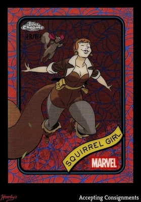 2025 Topps Chrome Marvel Blue & Red Spider Web Refractors #44 Squirrel Girl /62 - Image 1 of 2