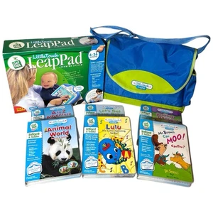 2003 LeapFrog Little Touch LeapPad System Lot w/ Bag & 7 Books (2 NIB) Tested - Picture 1 of 9