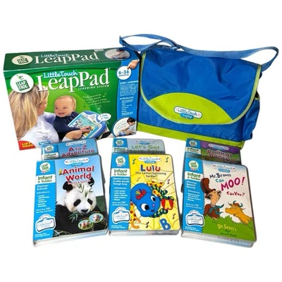 2003 LeapFrog Little Touch LeapPad System Lot w/ Bag & 7 Books (2 NIB) Tested - Image 1 of 4