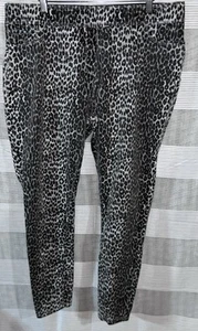 COCO CARMEN Womens size XL Gray brown leopard pull up Elastic Waist skinny pants - Picture 1 of 5