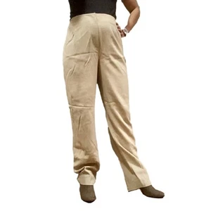 Emanuel Ungaro Grupo Designer Cream Wool Dress Pants Womens 16 - Picture 1 of 16