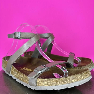 Birkenstock Daloa Brown Birko-Flor Crisscross Ankle Strap Sandal Sz 9 - Image 1 of 4