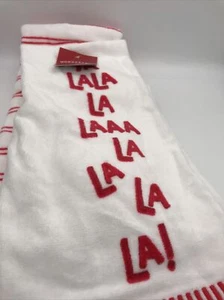 Set 2 Asciugamani Natale Vacanze Bianco A Righe Rosse Wondershop 100% Cotone - Foto 1 di 4