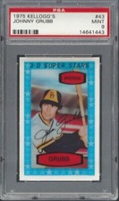 1975 Kellogg's #43 Johnny Grubb San Diego Padres PSA 9 Mint 14641443