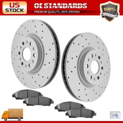 Front Disc Brake Rotors Ceramic Pads for 2018 - 2020 Buick Enclave Cadillac XT5 - Image 1 of 4