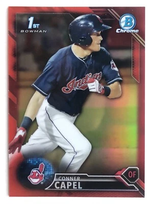 CONNER CAPEL 2016 1ST BOWMAN CHROME RED REFRACTOR SSP ROOKIE RC 4/5! BRAVES! - Image 1 of 2