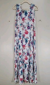 Roaman’s Sleeveless Crinkle Dress Women’s Size 14/16 Floral Print - Picture 1 of 7