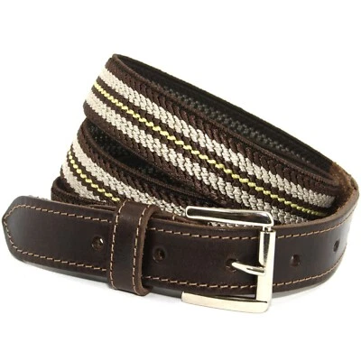 Cintura Elastica Uomo in Pelle Marrone Cinta Donna Cuoio Testa di Moro da 2,5 cm - Immagine 1 di 4