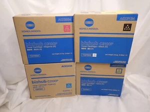 Konica Minolta TNP50 Toner Cartridge Set Yellow Magenta Cyan Black bizhub C3100 - Picture 1 of 5