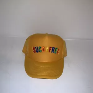 Vintage SUCKAFREE Kobra Kappen Mütze Druckknopflasche gelb Trucker - Bild 1 von 4