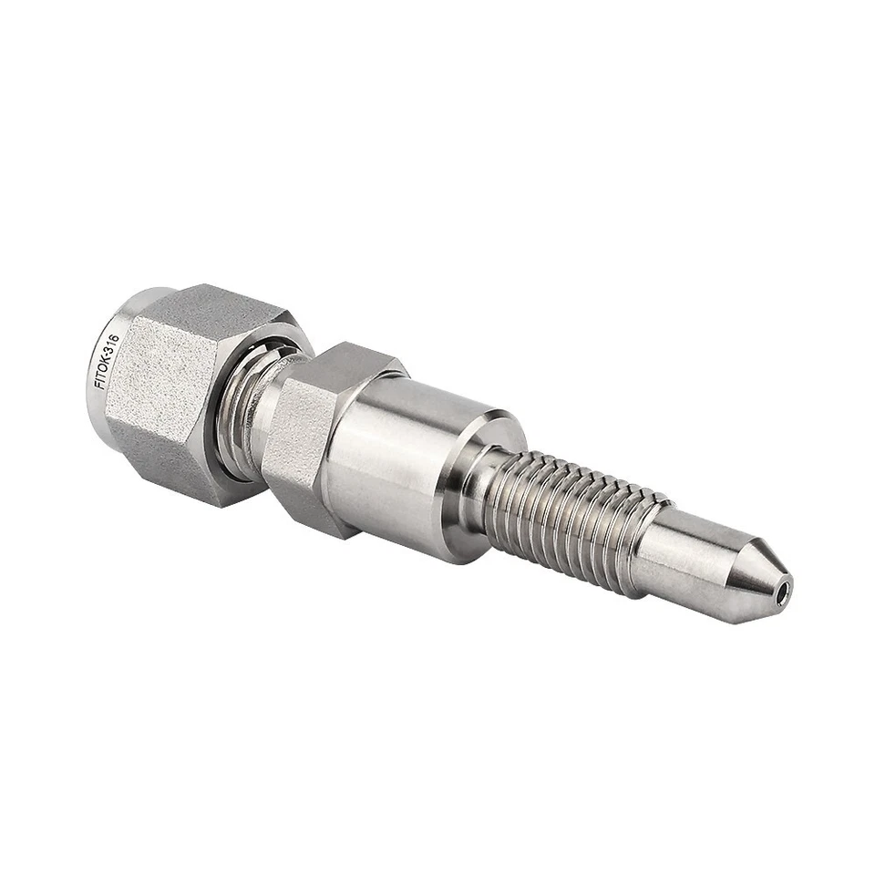 FITOK 316SS DP Transmitter Calibration Adapter 1/4in OD ×5/16-24 Straight Thread