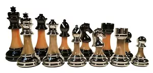 Staunton Acrylic Metal Heavy Weigted Chess Pieces - 3 1/2 inch King - Picture 1 of 4