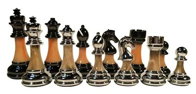 Staunton Acrylic Metal Heavy Weigted Chess Pieces - 3 1/2 inch King - Image 1 of 4