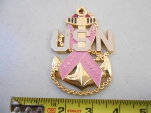 RARE NUMBERED BREAST CANCER PINK ANCHOR USN US NAVY MILITARY CHALLENGE COIN - Picture 1 of 5