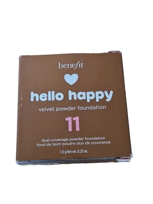 Benefit Dark Powder Foundation 11 Hello Happy Velvet Dual Coverag Compact Powder - Image 1 of 2