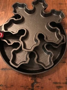 SET (3) Urlaub Schneeflocke Backform Gusseisen Pfanne Zucker Keks Pfannkuchen    - Bild 1 von 3