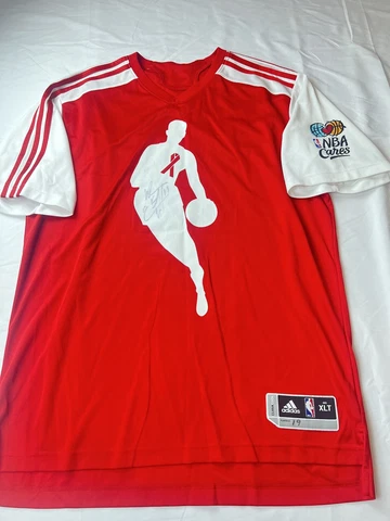 NBA World AIDS Day Warm Up Shooting Shirt XLT  Pro Cut Team Issued Worn Cover