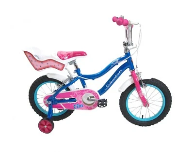 Schwinn Elm Special 14" Wheel Girls Bike Stabilisers Dolly Seat Age 4+ Blue Pink - Image 1 of 4