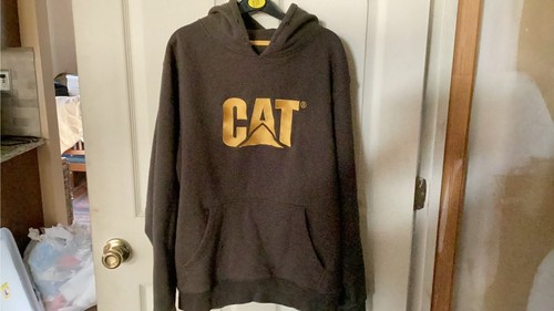 VETEMENTS felpa con cappuccio marrone gatto con logo ricamato taglia grande