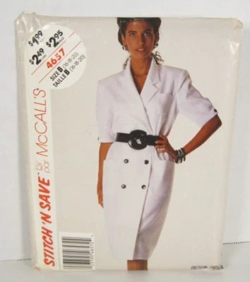 McCall's Stitch 'n Save 4657 Front Button Dress Misses' 16-20 Pattern Uncut - Image 1 of 2
