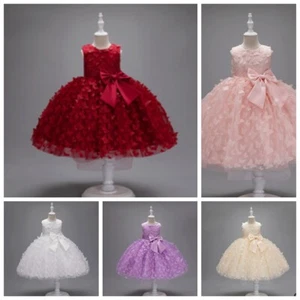 Butterfly Kids Girl Princess Catwalk Dress Party WeddingBirthday Bridesmaid Lace - Picture 1 of 46