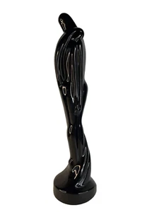 Royal Haeger 80s VTG Lovers Embrace Sculpture Orig Label Incl Glossy Black 20" - Picture 1 of 13